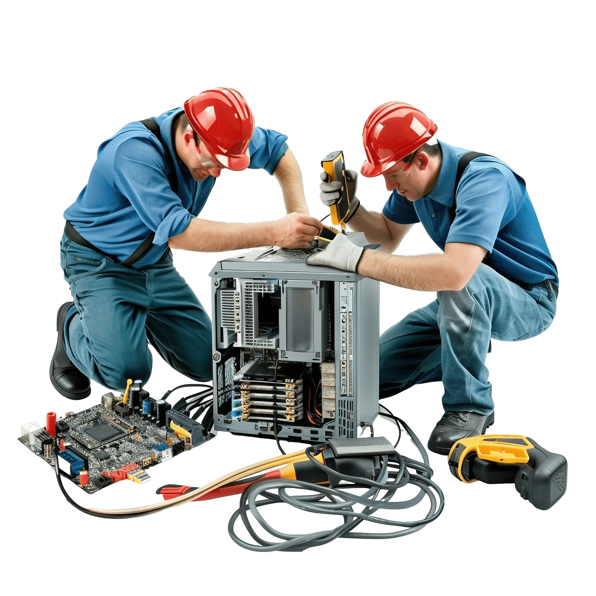 Computer repair technician in Chicago fixing internal PC components